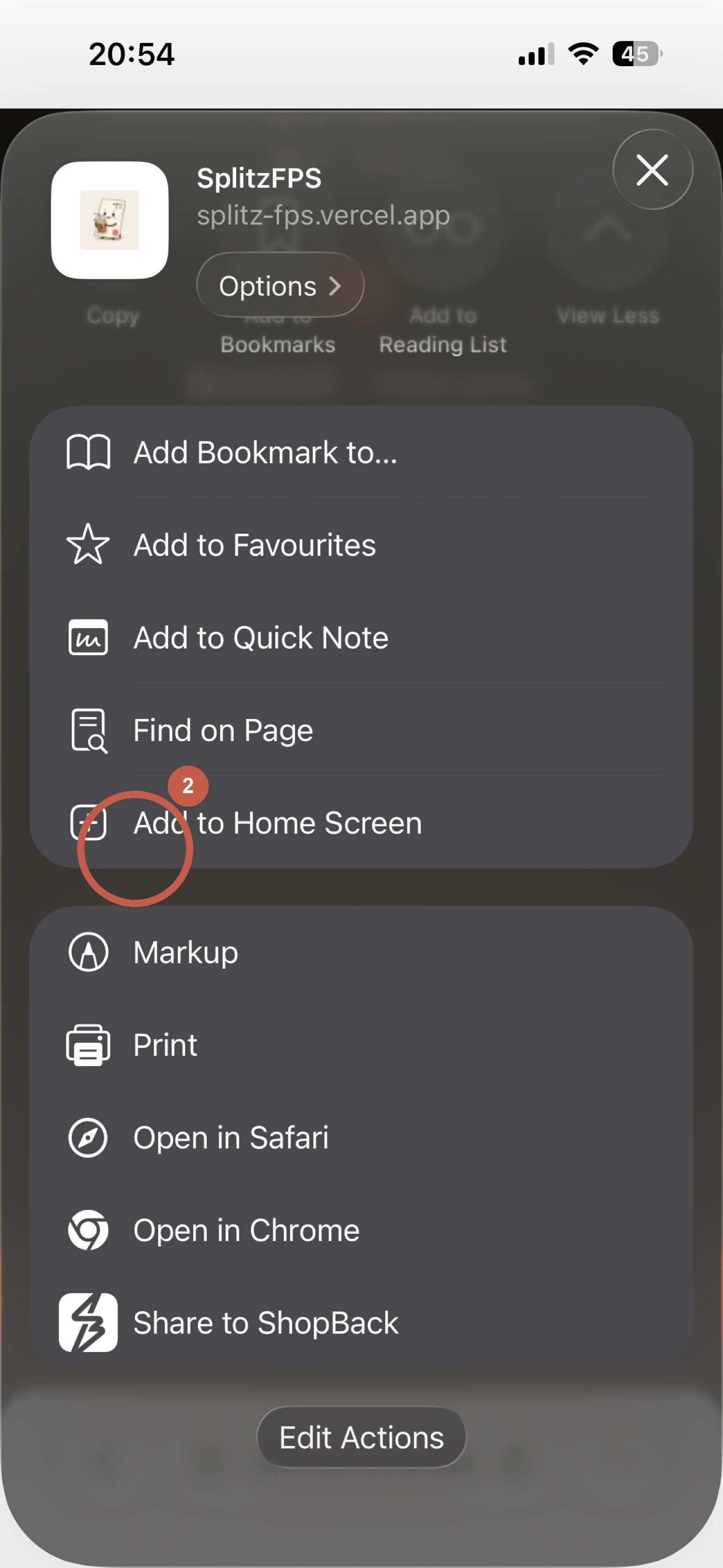 Tap Add to Home Screen / 撳加到主畫面